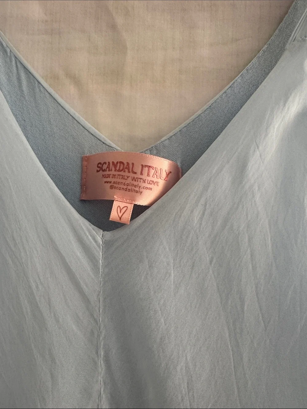 Light Blue V-Neck Wide-Leg Tie-Strap Jumpsuit